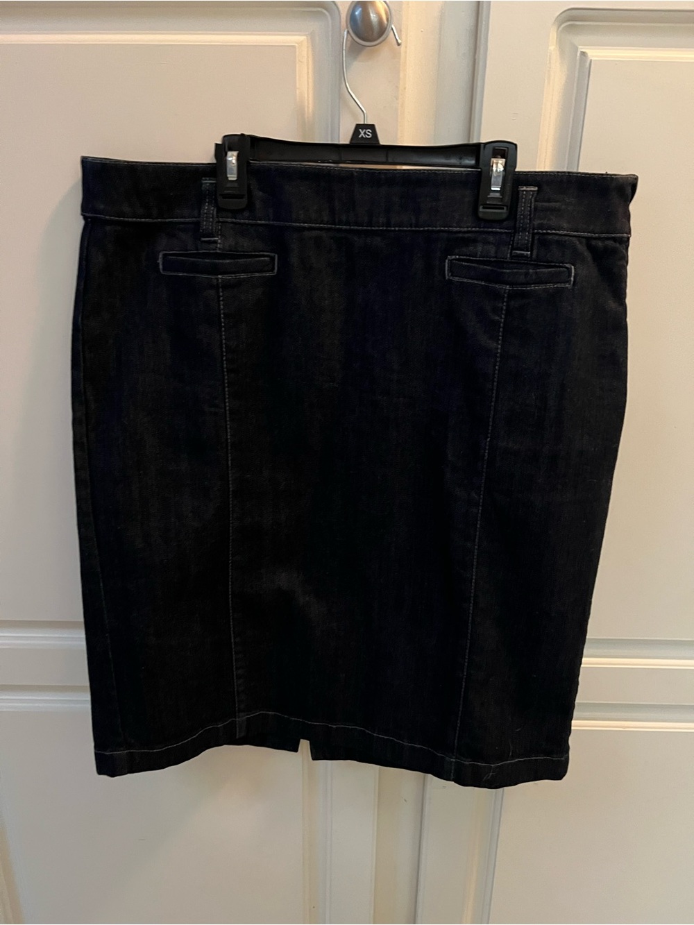 Ann Taylor Black Denim Pencil Skirt